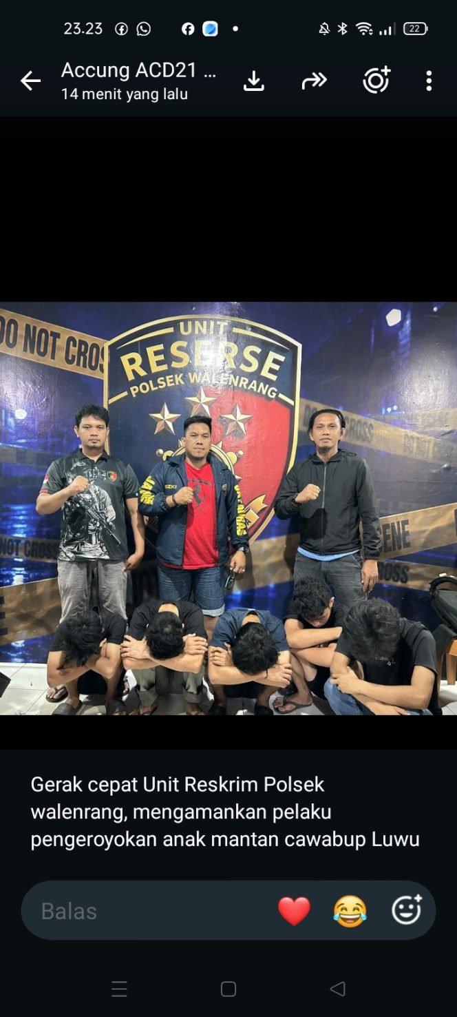 
 Pelaku Pengeroyokan Anak Mantan Cawabup Luwu Ditangkap
